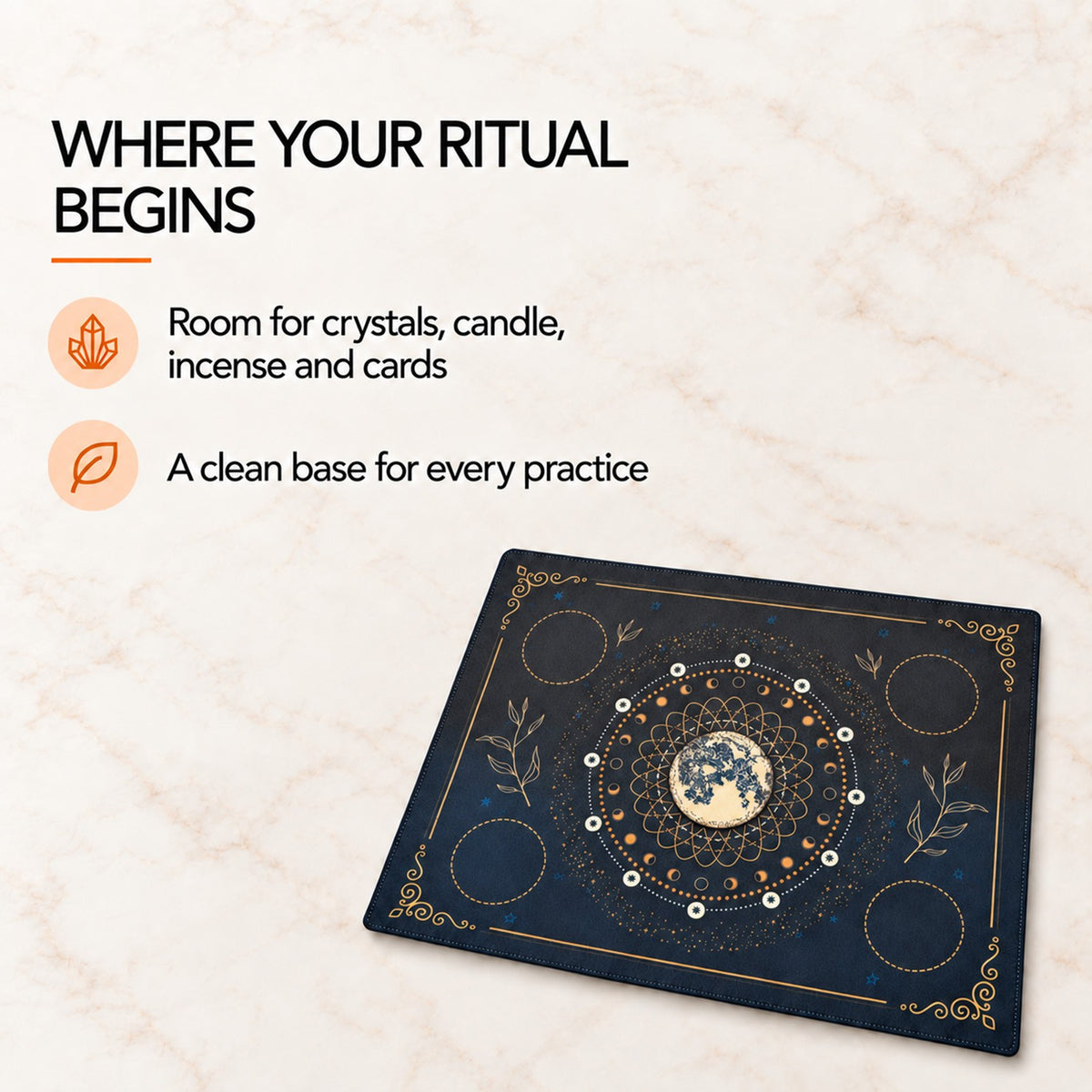 Sacred Altar Mat – Crystal, Candle and Ritual Setup Cloth