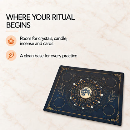 Sacred Altar Mat – Crystal, Candle and Ritual Setup Cloth