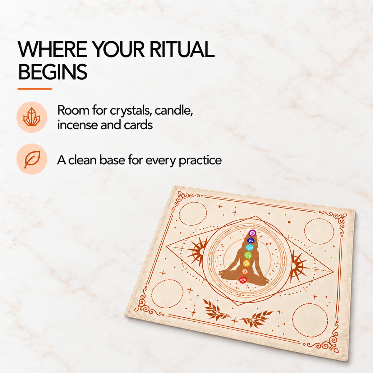 Sacred Altar Mat – Crystal, Candle and Ritual Setup Cloth