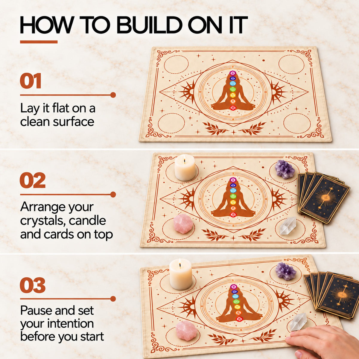 Sacred Altar Mat – Crystal, Candle and Ritual Setup Cloth