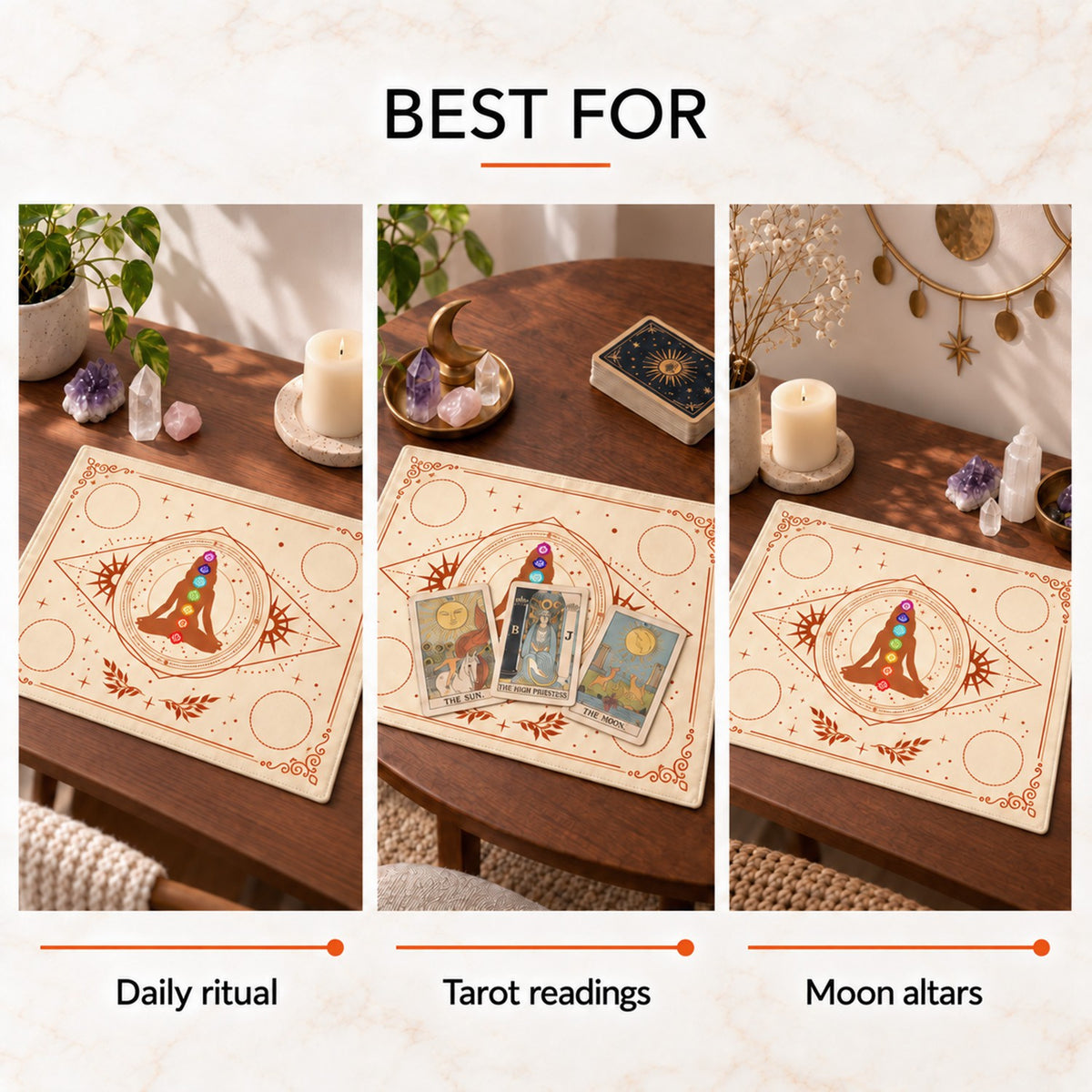 Sacred Altar Mat – Crystal, Candle and Ritual Setup Cloth