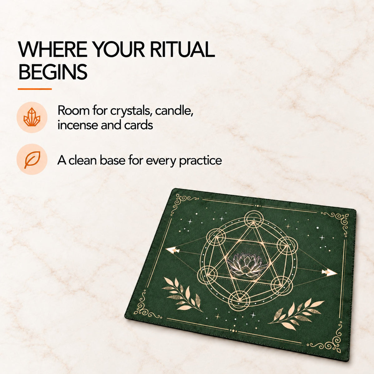 Sacred Altar Mat – Crystal, Candle and Ritual Setup Cloth