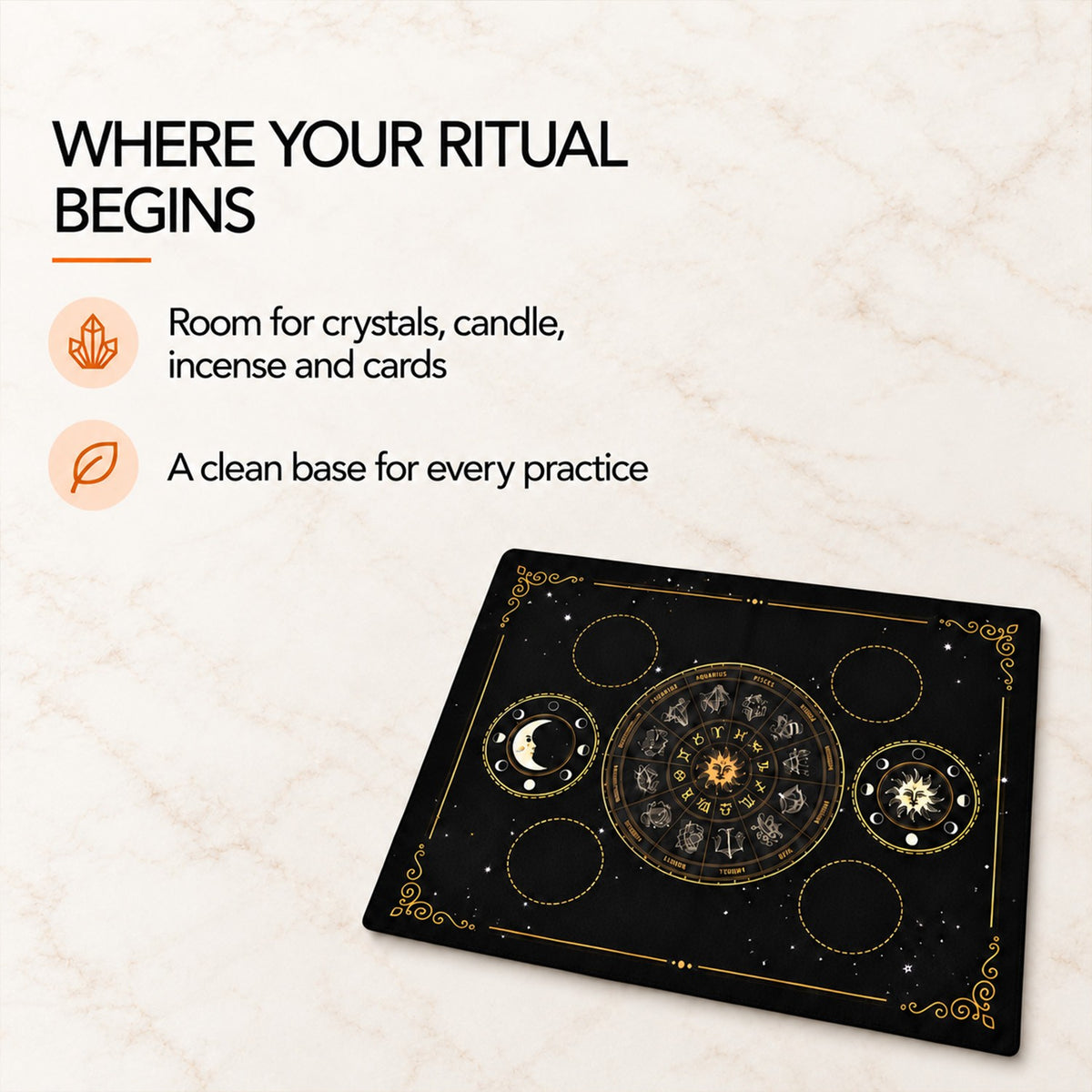 Sacred Altar Mat – Crystal, Candle and Ritual Setup Cloth