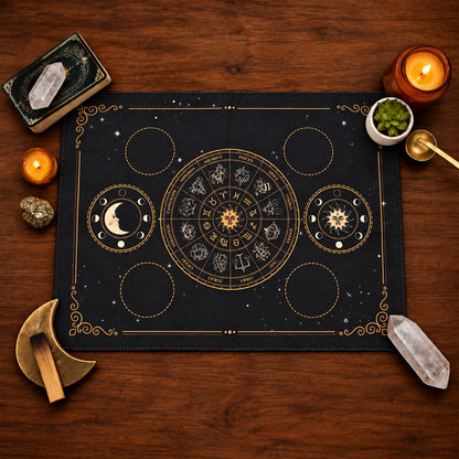 Sacred Altar Mat – Crystal, Candle and Ritual Setup Cloth