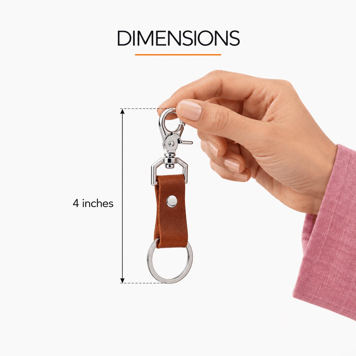 Attachable Leather Keychain – Snap Hook for Bags & Belts