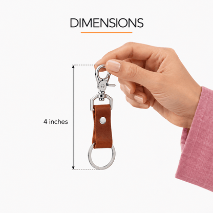 Attachable Leather Keychain – Snap Hook for Bags & Belts