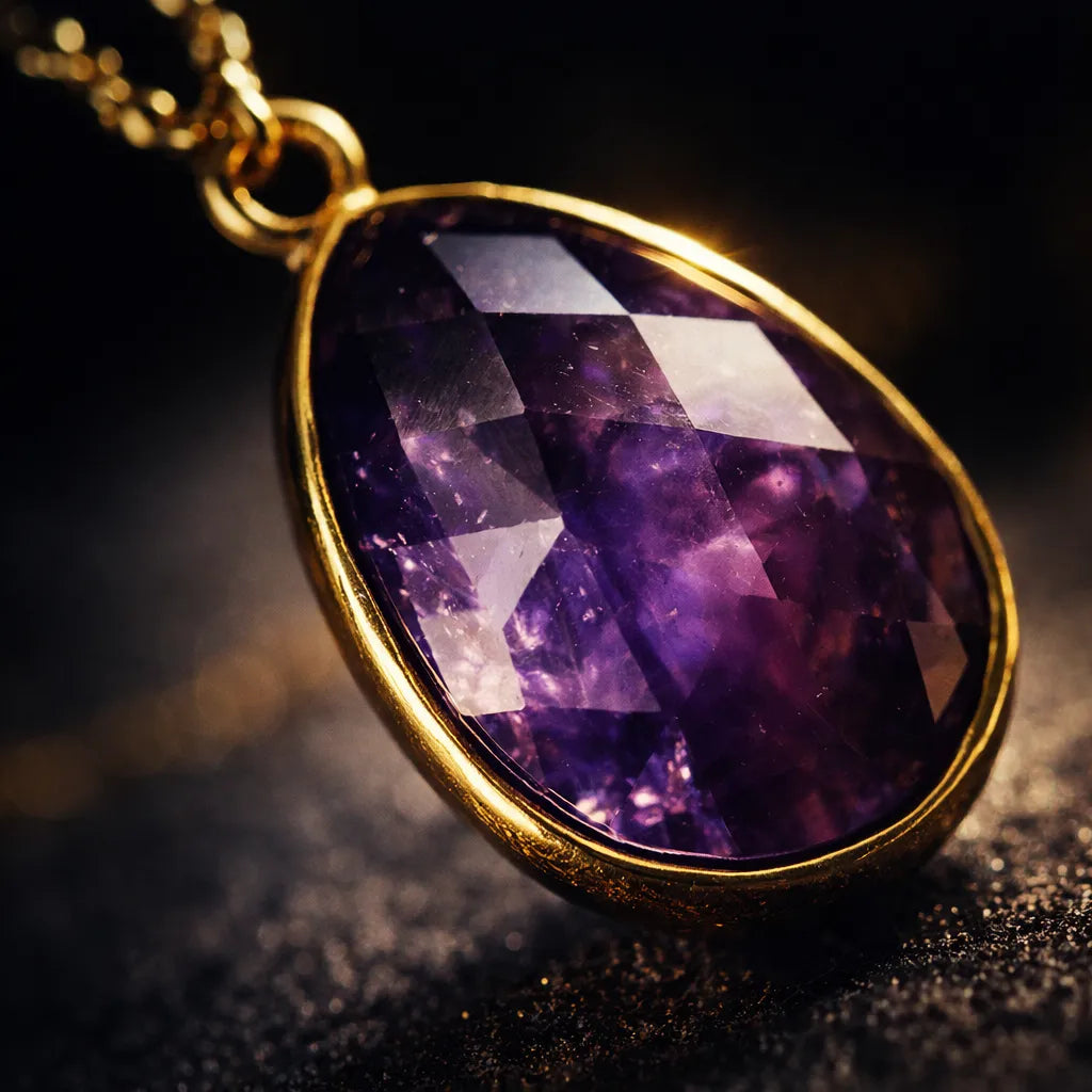 Natural Stone Wrapped Faceted Water Drop Pendant — Capture the Essence of Healing Energy