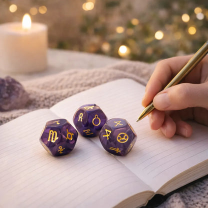 Astrological Gemstone Dice Set - Align Your Energy with Every Roll