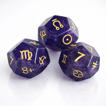 Astrological Gemstone Dice Set - Align Your Energy with Every Roll