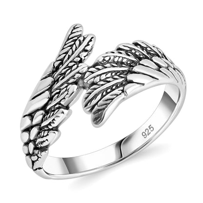 Balinese Angelic Wings in Sterling Silver Ring – A Celestial Symbol of Purity & Strength