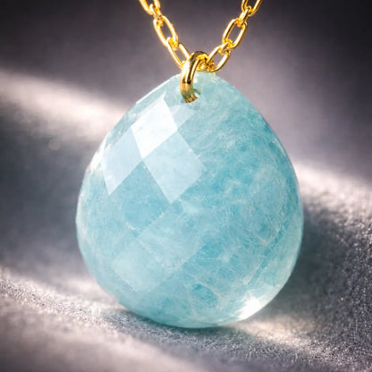 Natural Stone Water Drop Pendant — Embrace Serenity and Strength