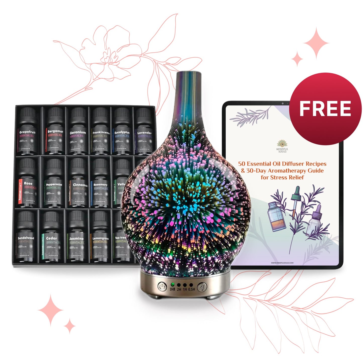 The Complete Aromatherapy Set: Diffuser, Oils & Free Guide