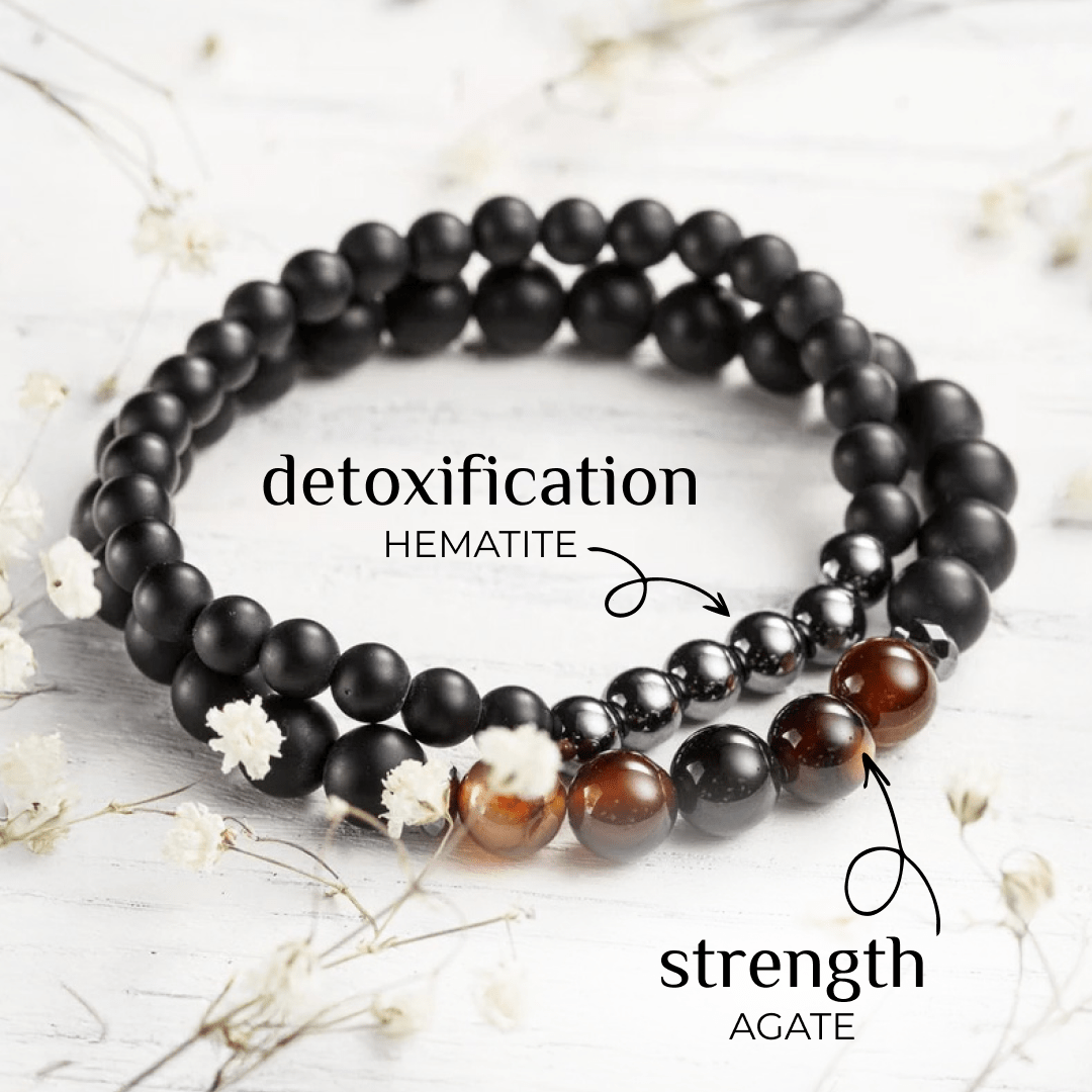 Balancing Hematite & Agate Bracelet Set