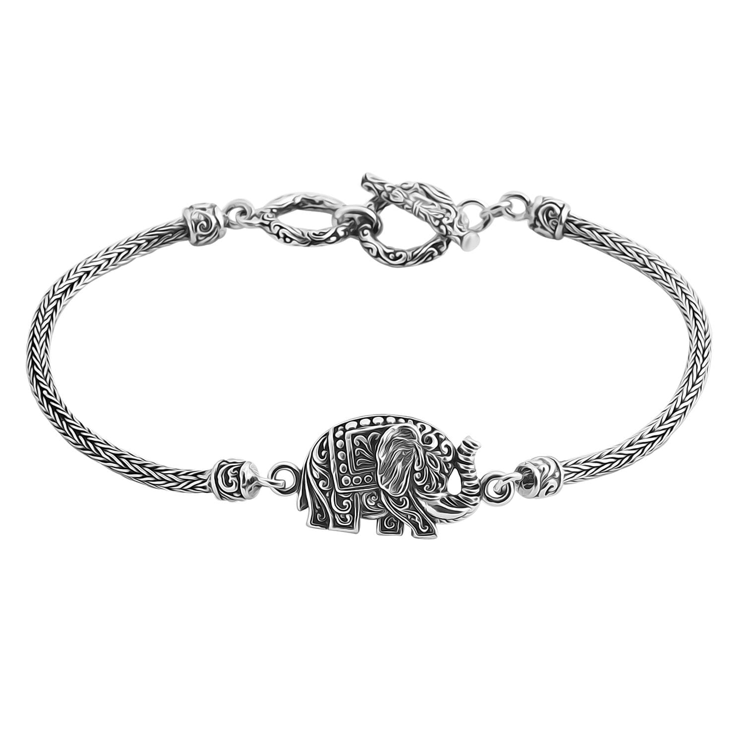 Sterling Silver Balinese Elephant Bracelet – Wear Your Inner Power