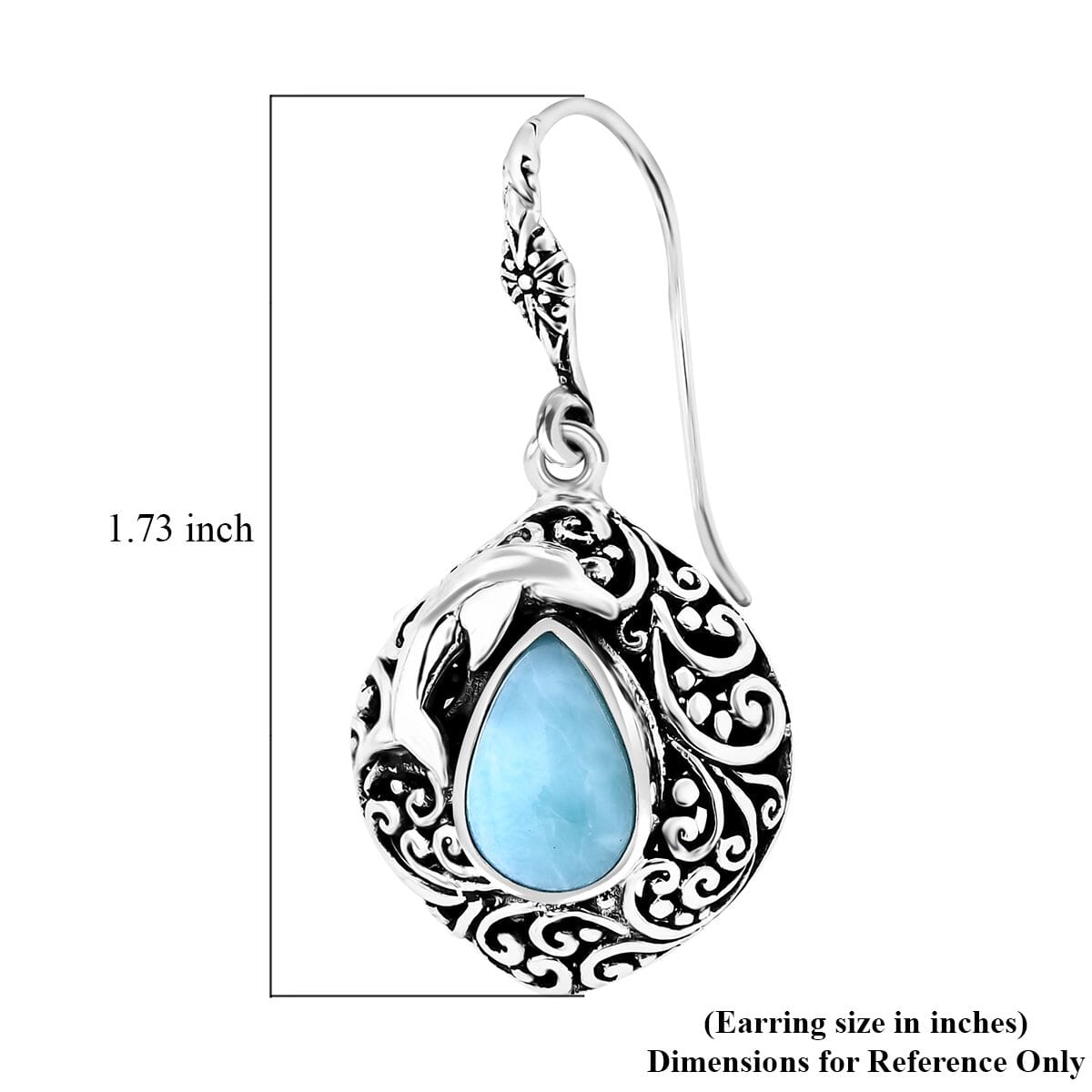 Balinese Silver Larimar Earrings – A Reminder to Flow with Life