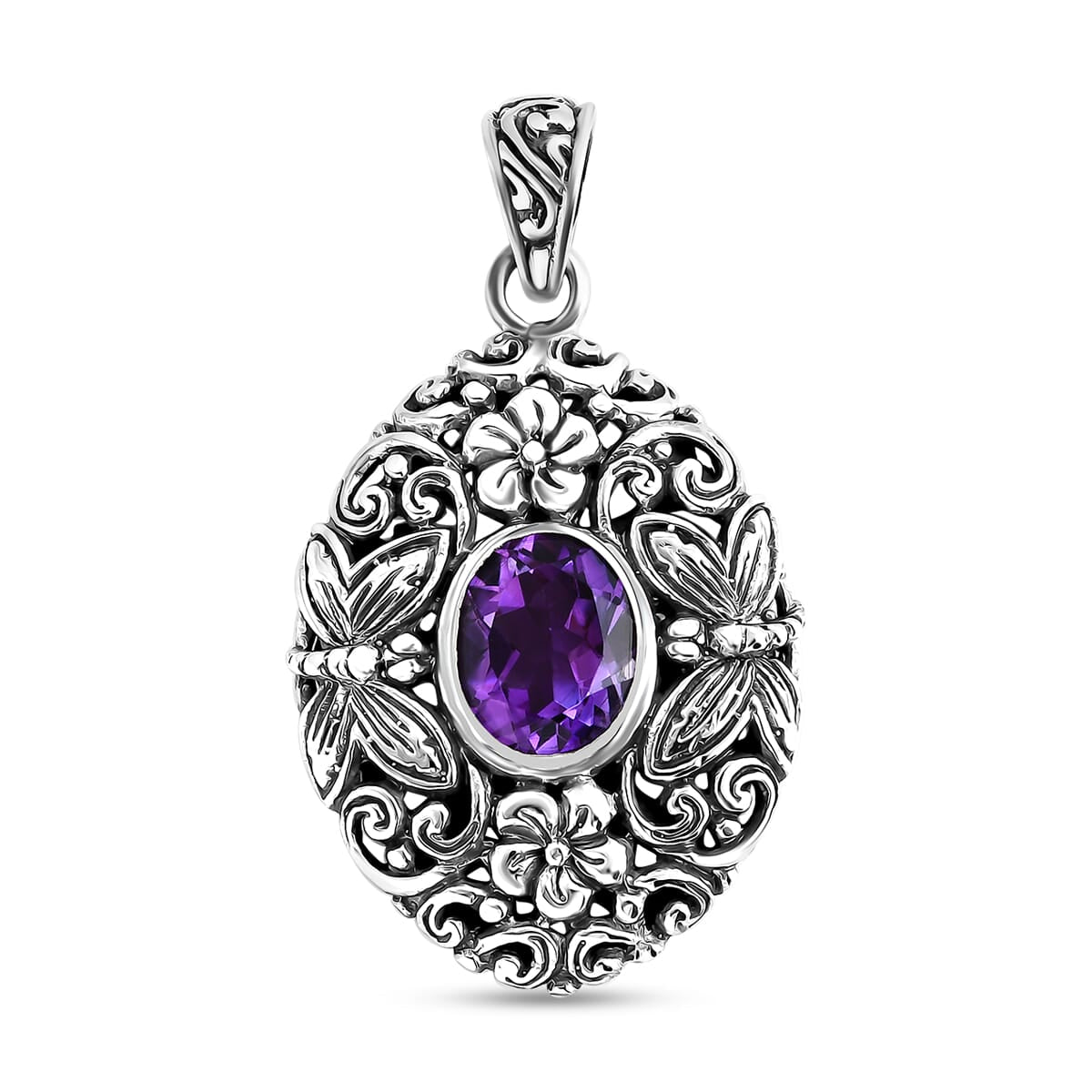 Balinese Silver Moroccan Rose Pendant – A Touch of Nature’s Beauty