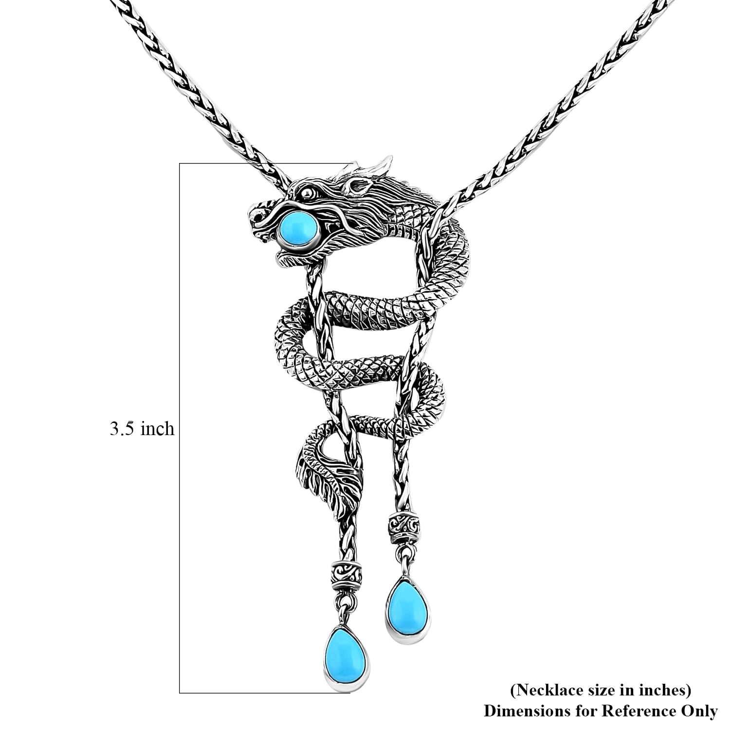 Balinese Silver Sleeping Beauty Turquoise Necklace – Confidence & Protection