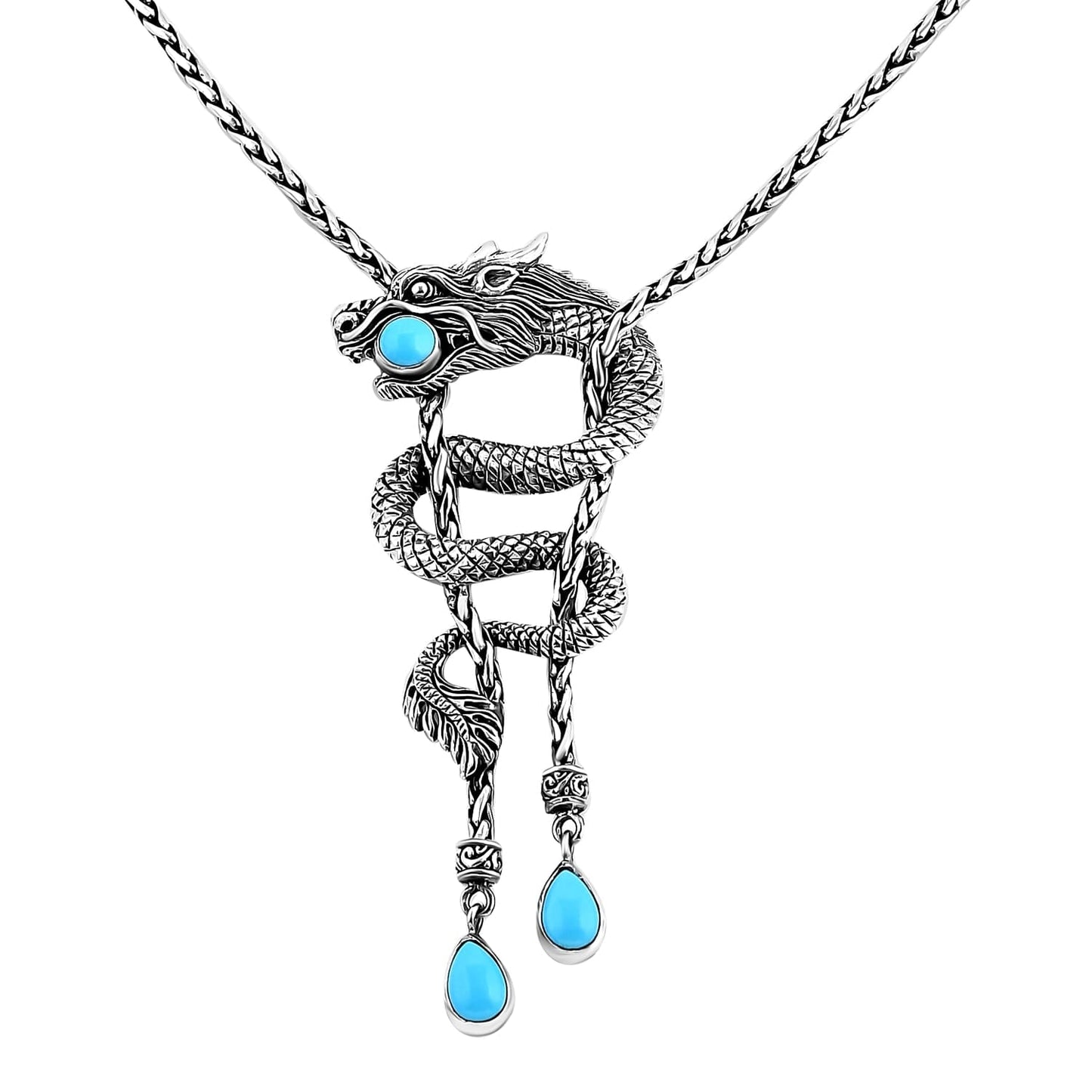 Balinese Silver Sleeping Beauty Turquoise Necklace – Confidence & Protection