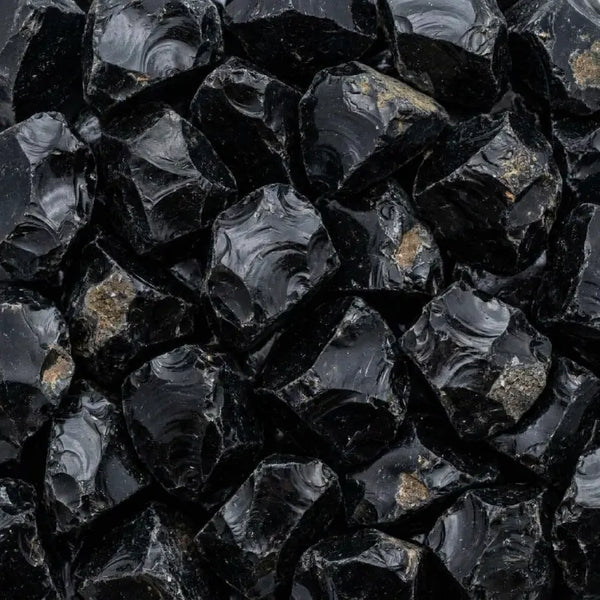 Black obsidian crystal