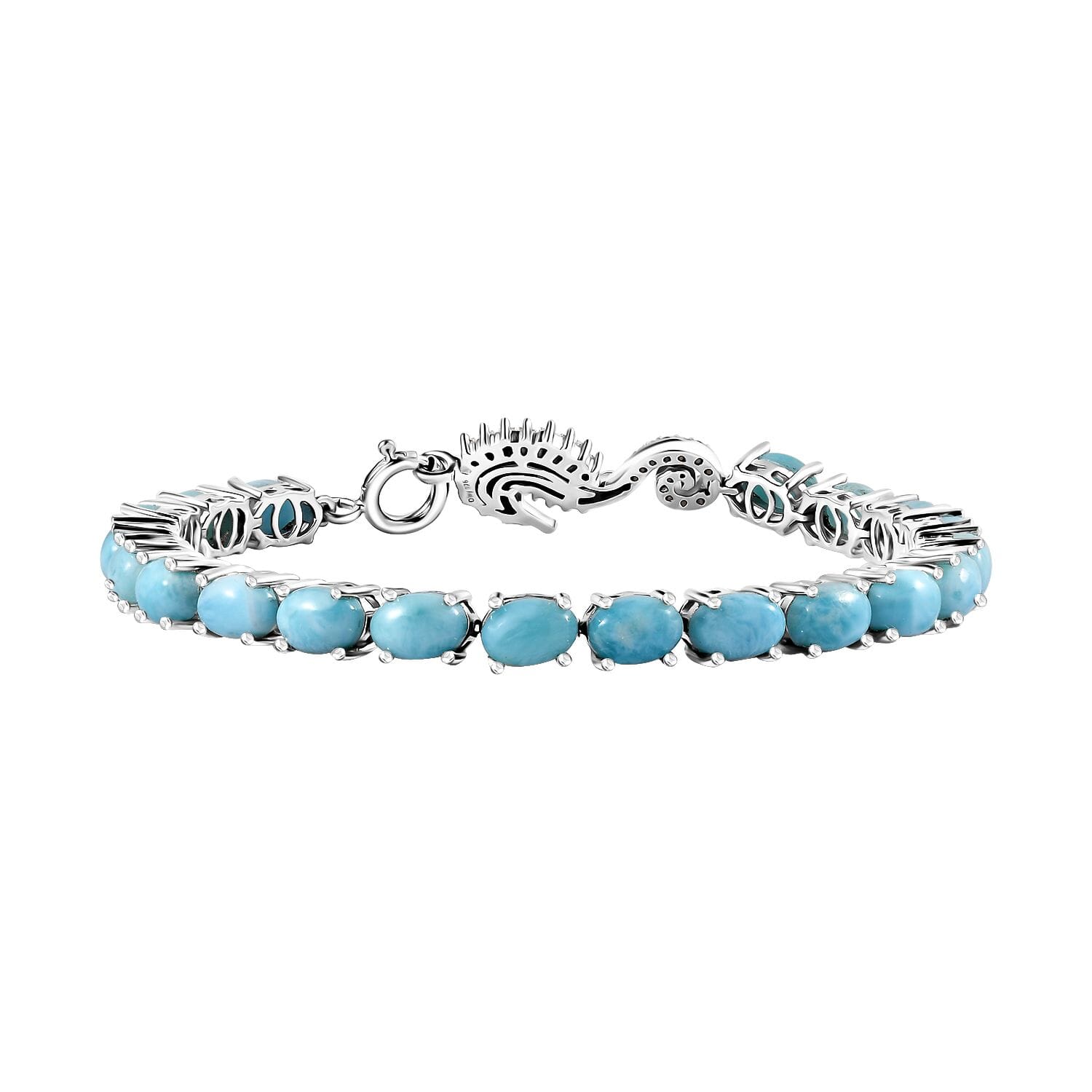 Seahorse Bracelet with Larimar and Moissanite – A Token of Tranquility & Transformation