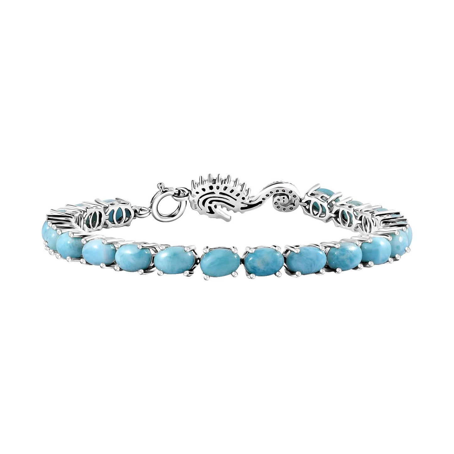 Seahorse Bracelet with Larimar and Moissanite – A Token of Tranquility & Transformation