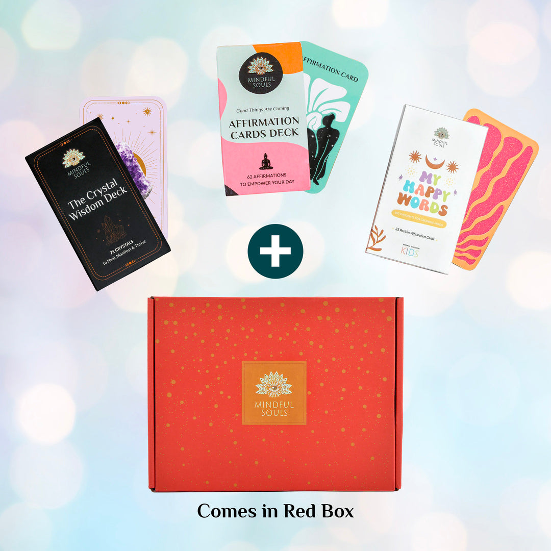 Premium Card Decks Set: The Wisdom Crystal Deck, Kids Card Deck, Affirmation Cards Deck