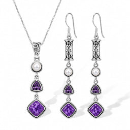 Silver Charoite Set