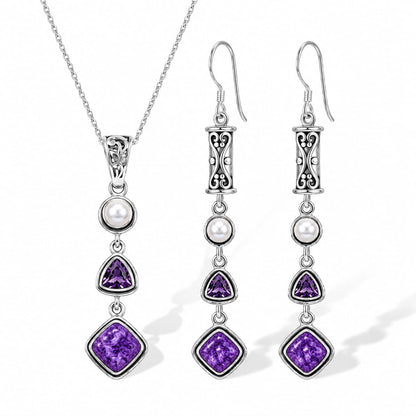 Silver Charoite Set