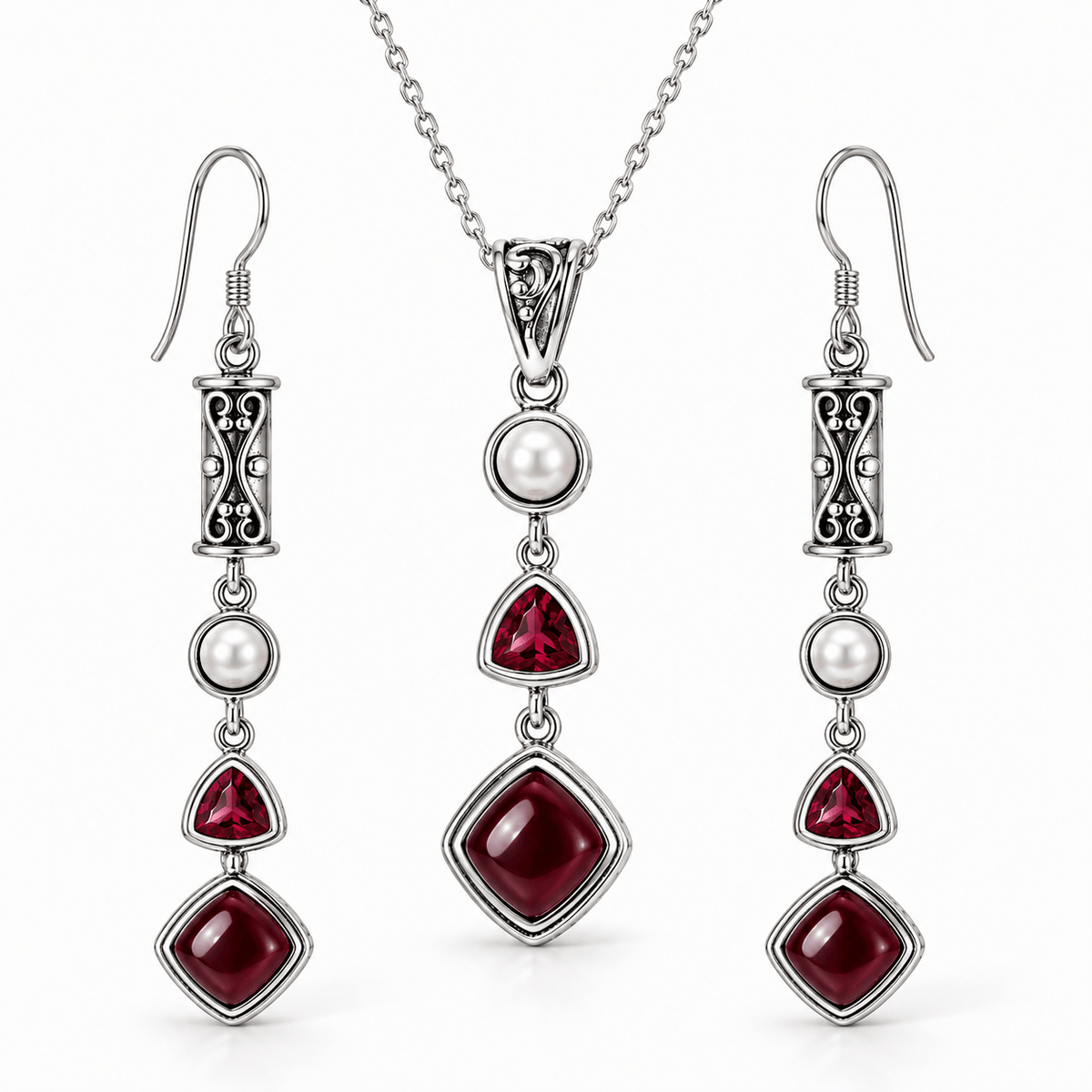 Silver Ruby Set