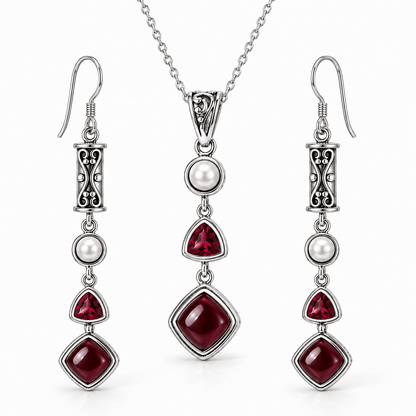 Silver Ruby Set