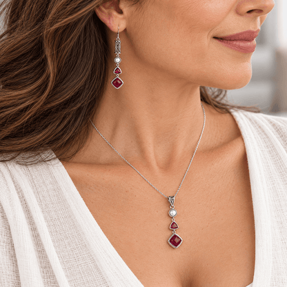 Silver Ruby Set