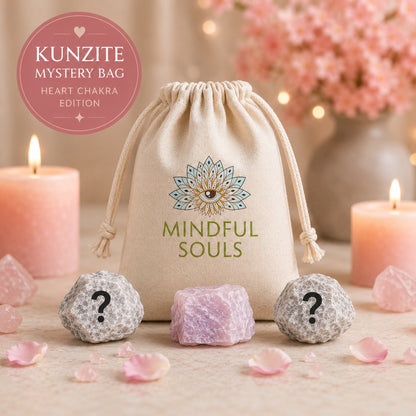 Crystal Mystery Bag - Raw Kunzite Heart Chakra Edition