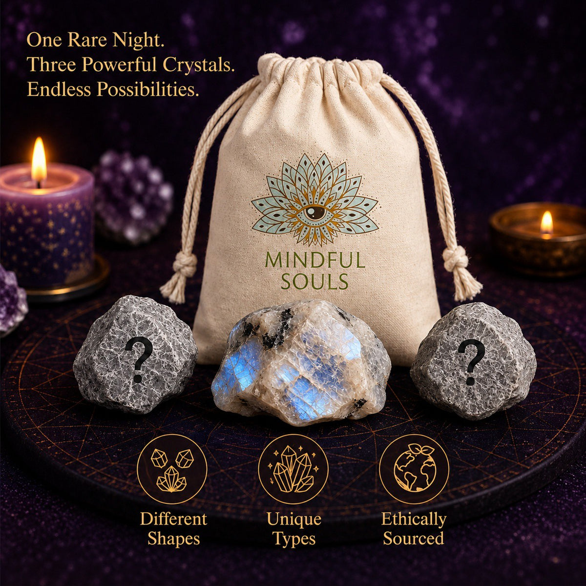 Crystal Mystery Bag - Rainbow Moonstone Lunar Eclipse Edition