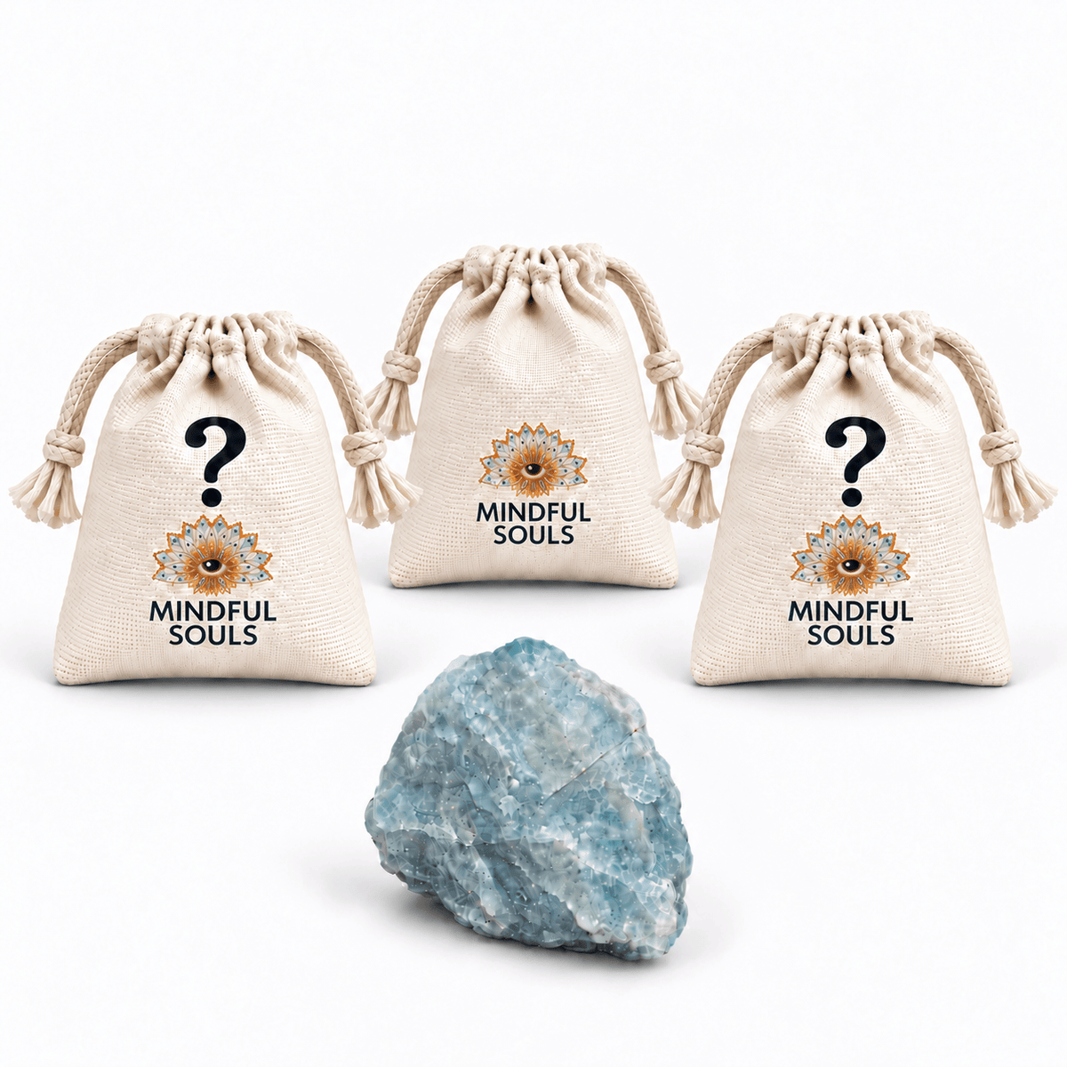 Crystal Mystery Bag - Raw Aquamarine Crystal With 2 Surprises