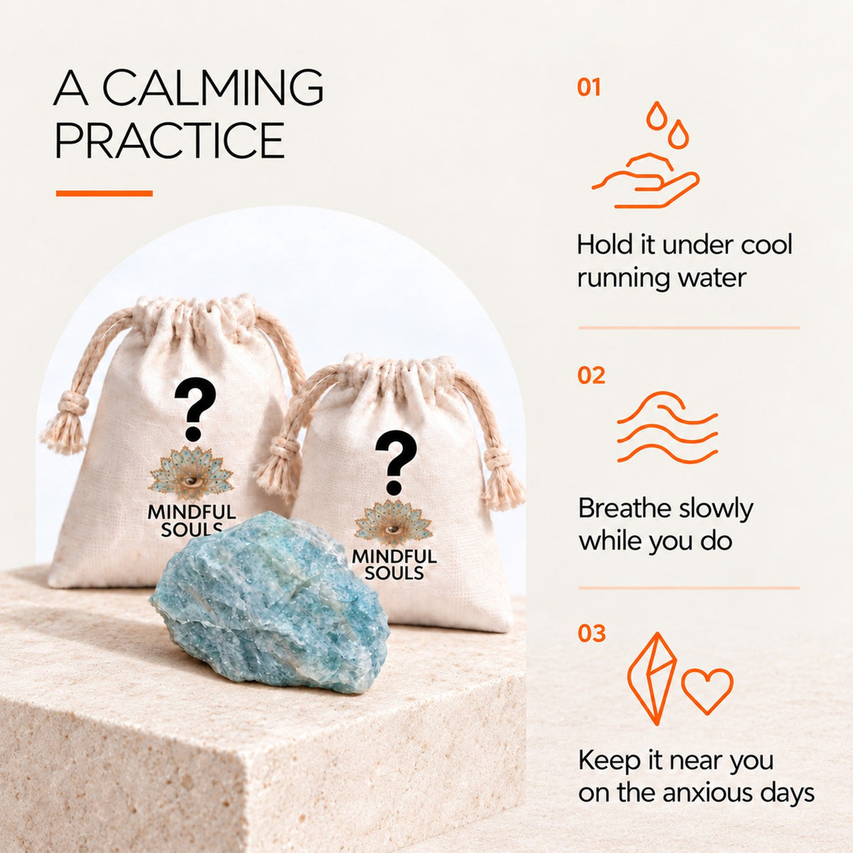 Crystal Mystery Bag - Raw Aquamarine Crystal With 2 Surprises