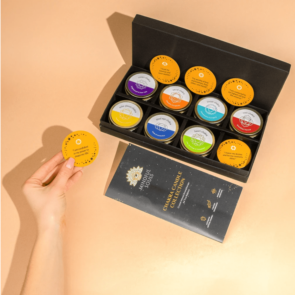 Chakra Crystal 7 Candle Set – Light, Scent, and Energy for Inner Balance