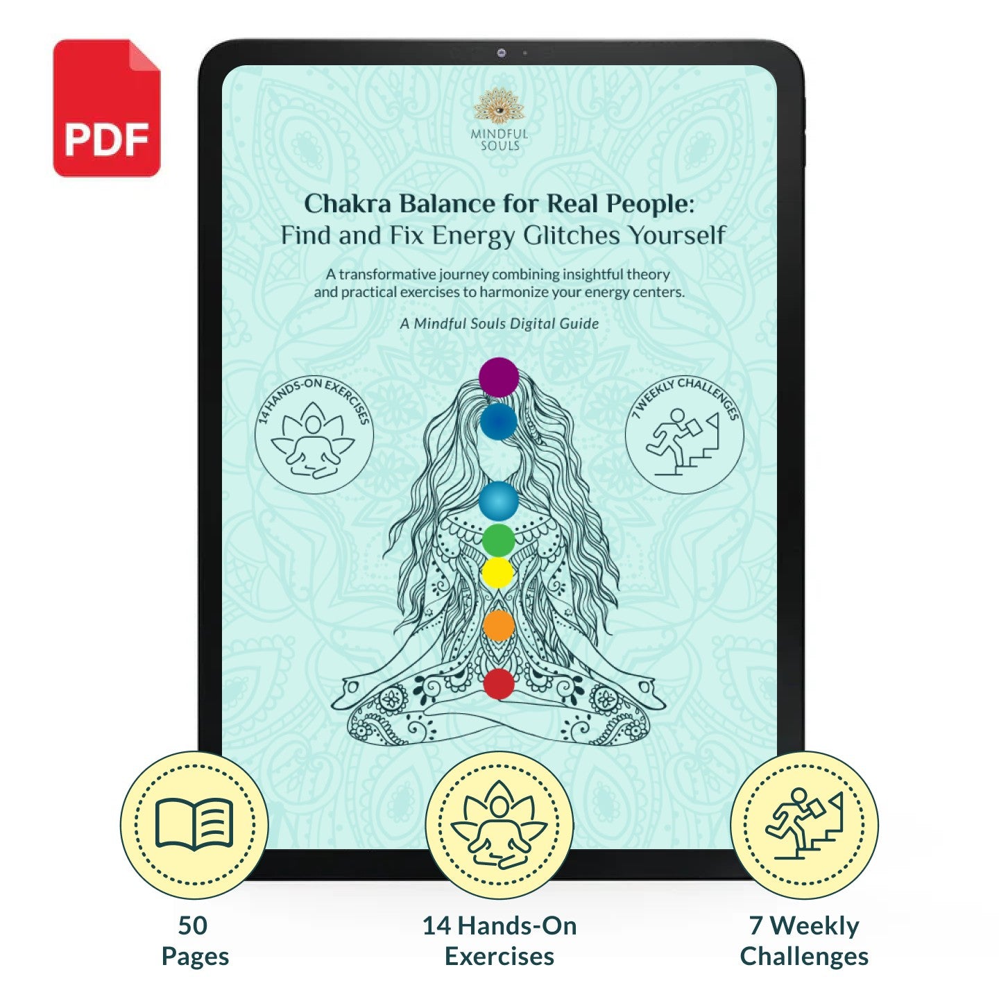 Chakra Balance for Real People: Your Printable Workbook & Guide (50 pages)