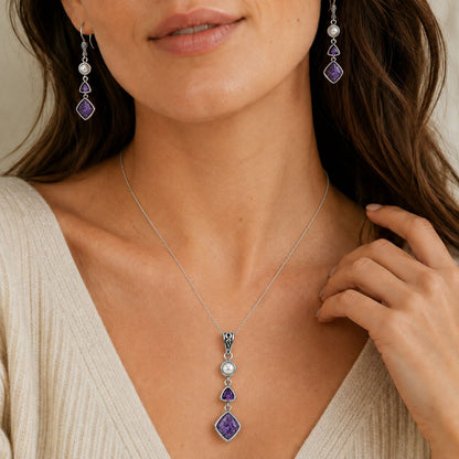 Silver Charoite Set