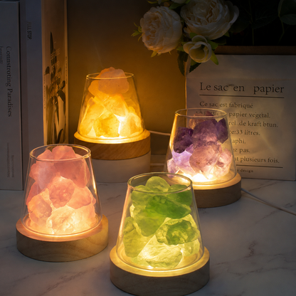 Raw Gemstone Essential Oil Diffuser With Light