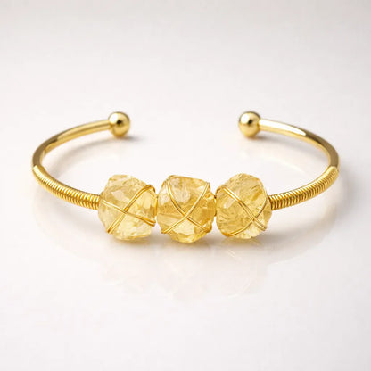 Natural Crystal Raw Stone Bracelet — Healing Energy in Every Bead