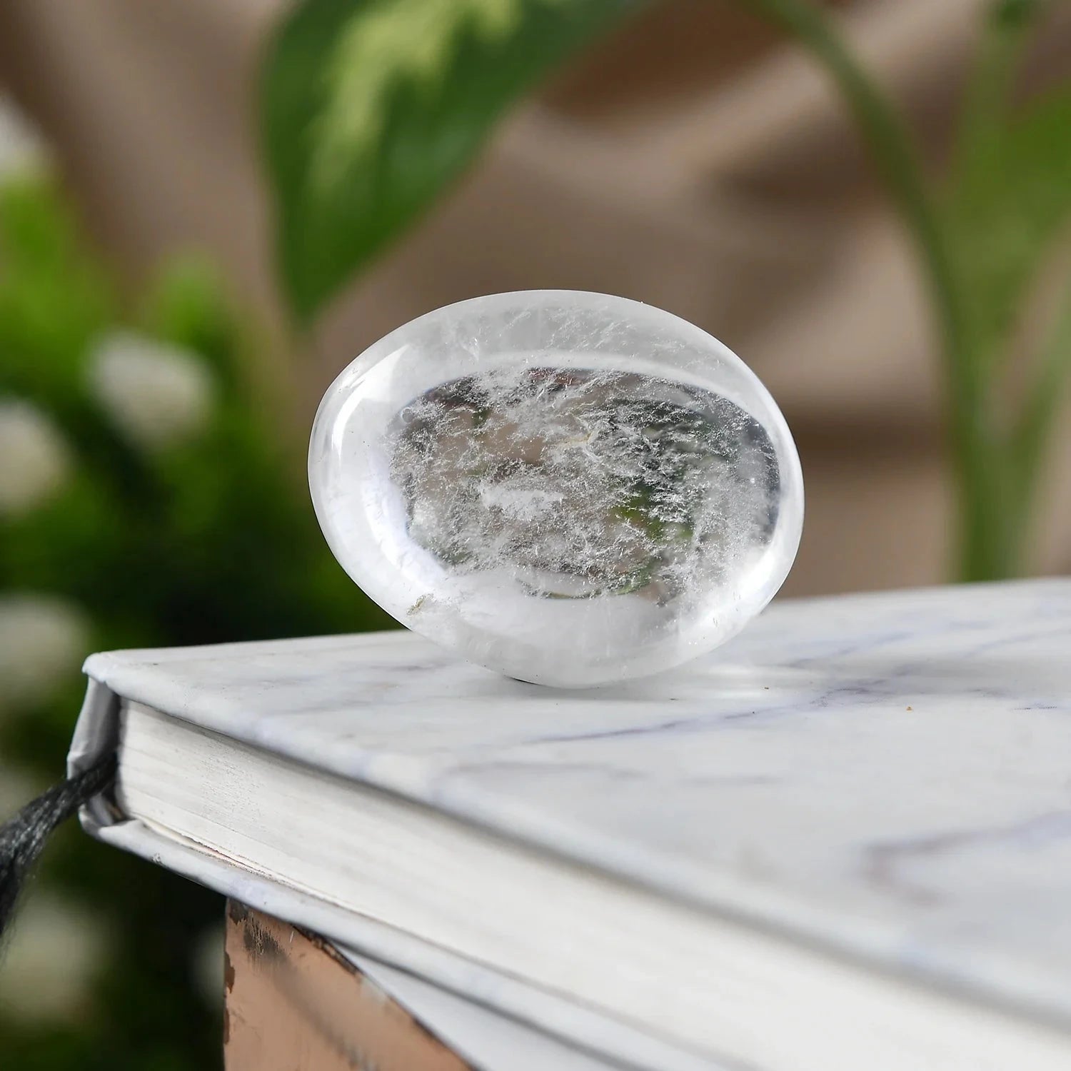 Clear Quartz Palm Stone – Grounding Energy On The Go