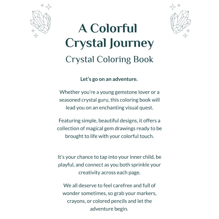 A Colorful Crystal Journey | Crystal Coloring Book