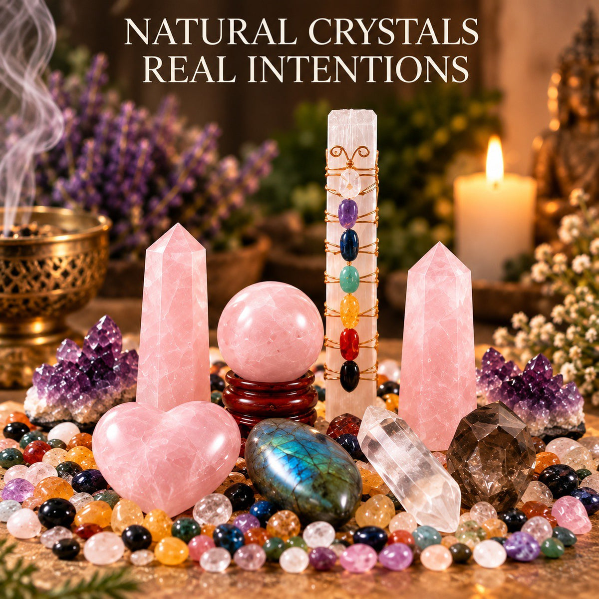 Rose Quartz Crystal Set -Love and Heart Chakra Healing