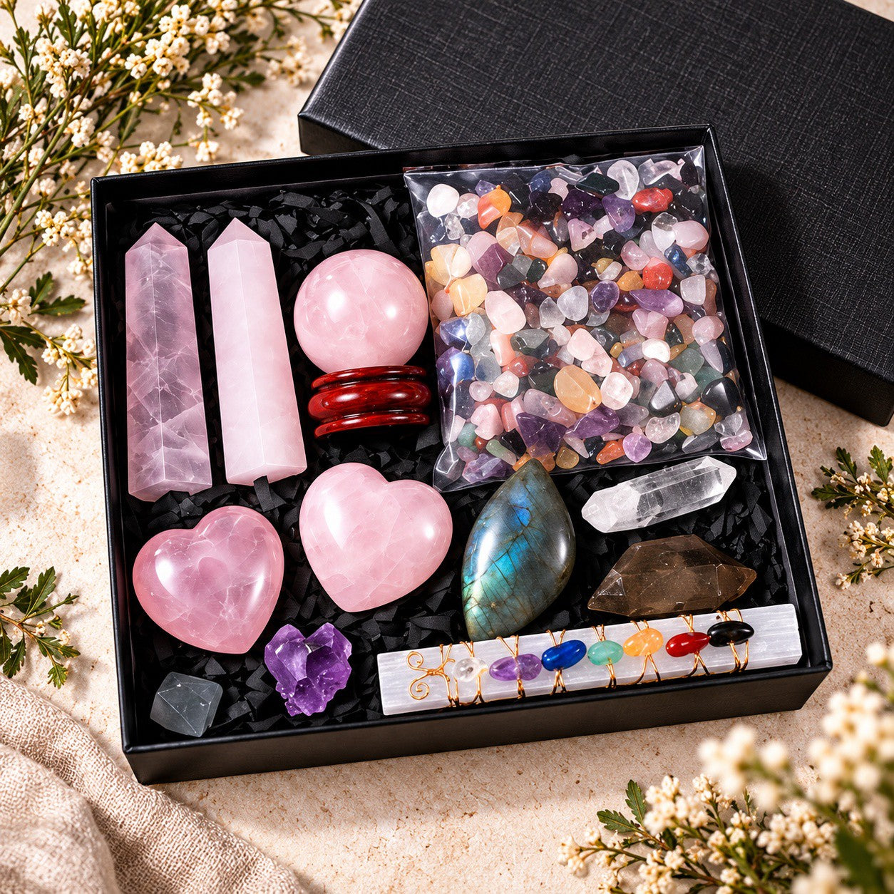 Rose Quartz Crystal Set -Love and Heart Chakra Healing