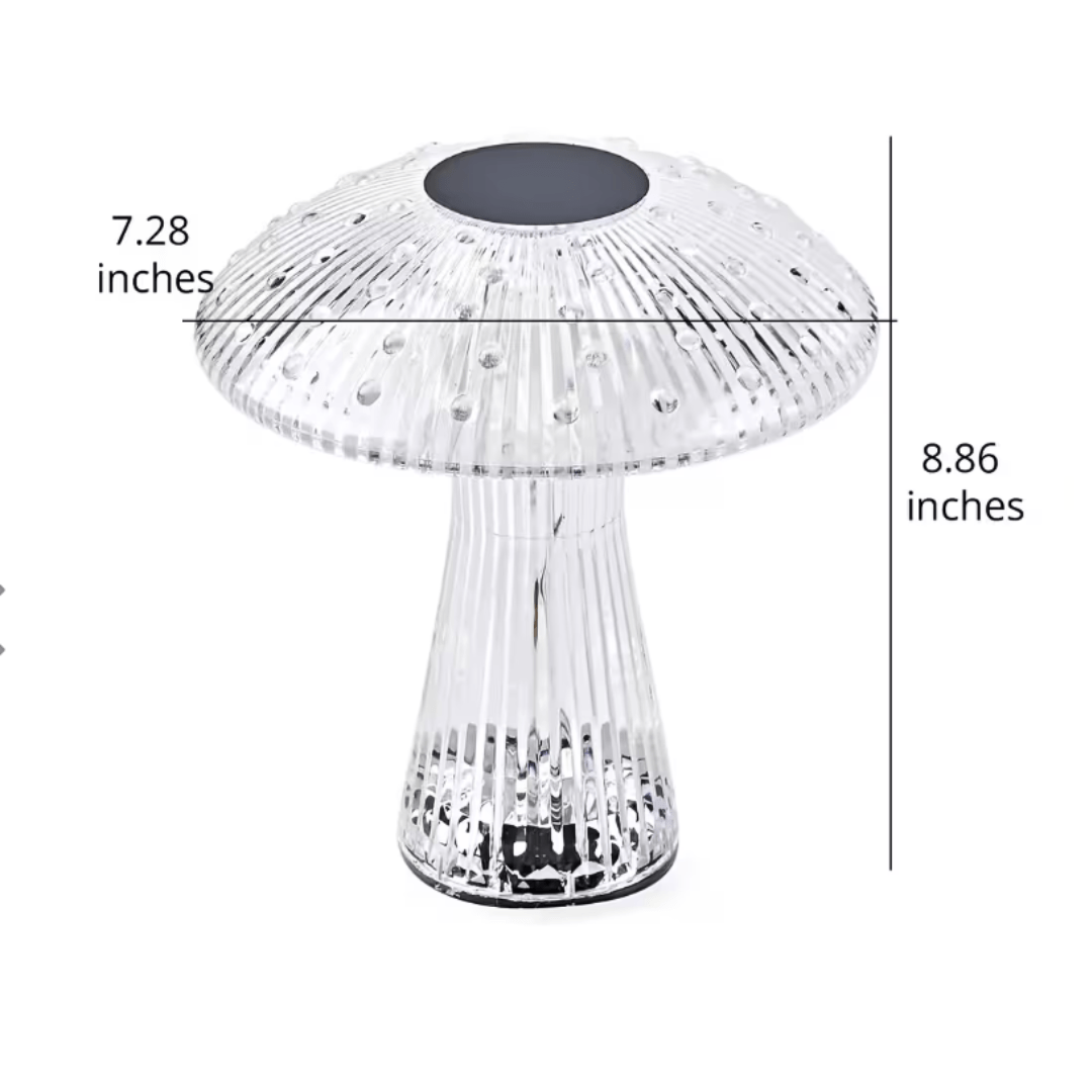 Remote Control Mushroom Shaped Crystal Table Lamp with Multi Color Changing Lights