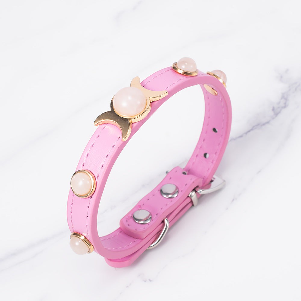 Rose Quartz Pet Collar