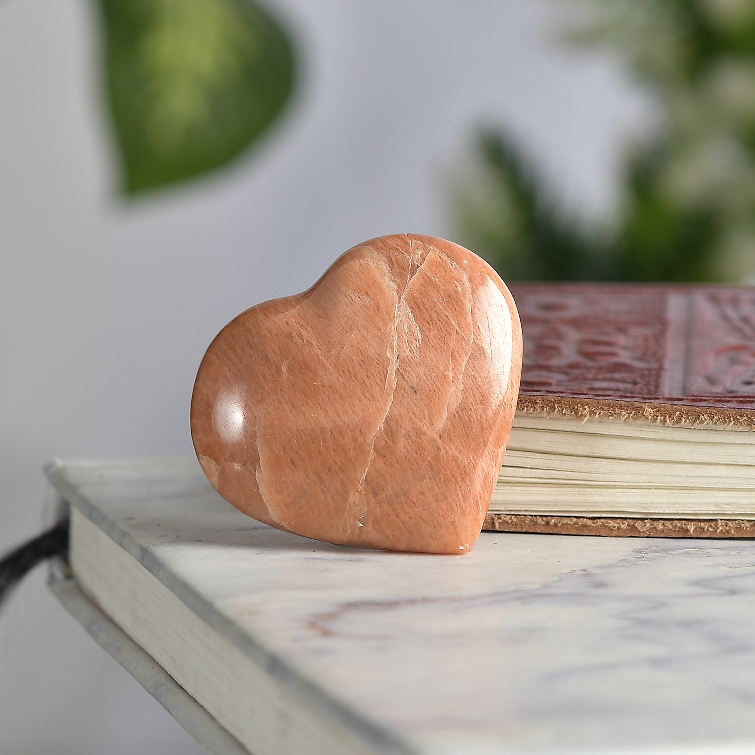 Microcline Feldspar Heart - Your Crystal Companion for Inner Peace