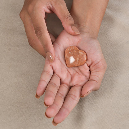 Microcline Feldspar Heart - Your Crystal Companion for Inner Peace