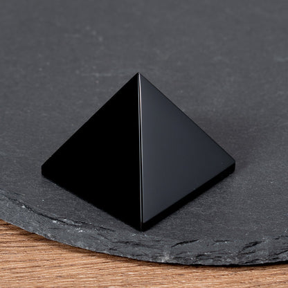 Black Obsidian Crystal Protection Pyramid