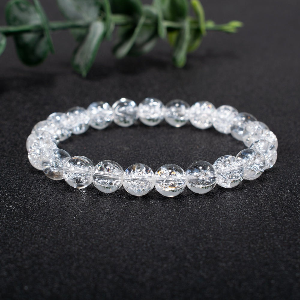 Clear Quartz Crystal Himalayan Beaded Bracelet